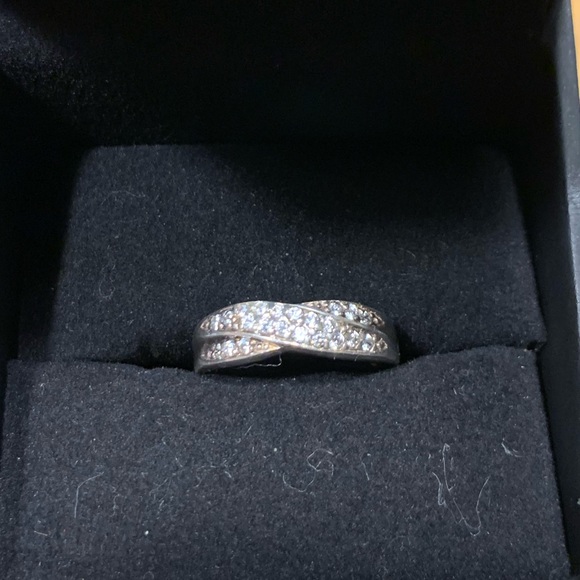 Vintage Jewelry - Simply Beautiful Serling Silver and CZ Ring. The perfect wedding band!